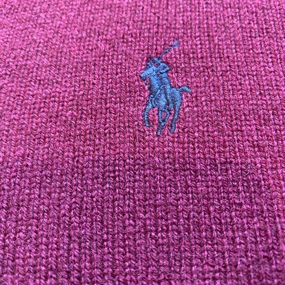 Polo Ralph Lauren mens Merino wool/ cashmere sweater. Burgundy - Picture 2 of 8